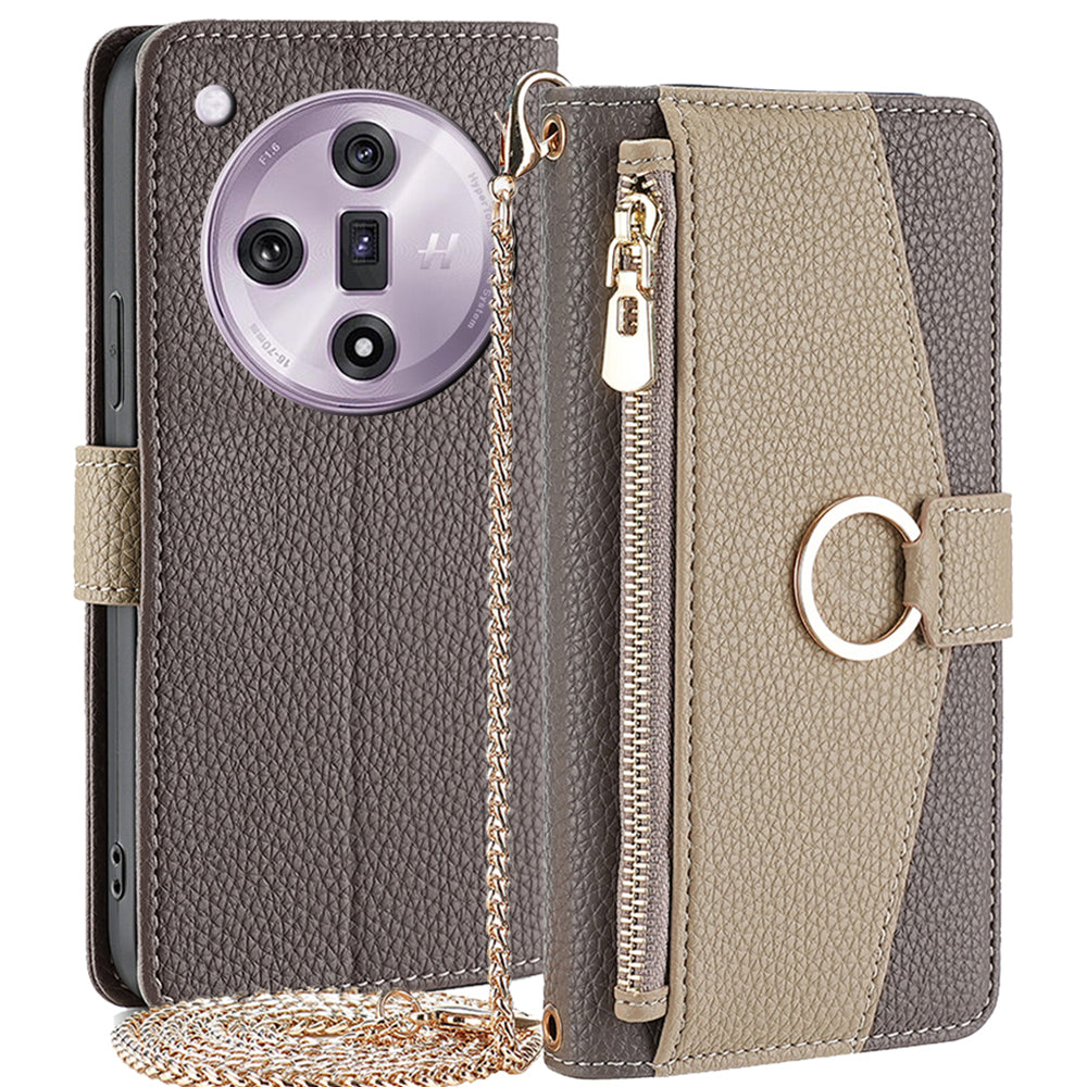 For Oppo Find X7 5G Cell Phone Case Zipper Pocket Crossbody Cover with Makeup Mirror For Oppo Find X7 5G Cell Phone Case Zipper Pocket Crossbody Cover with Makeup Mirror